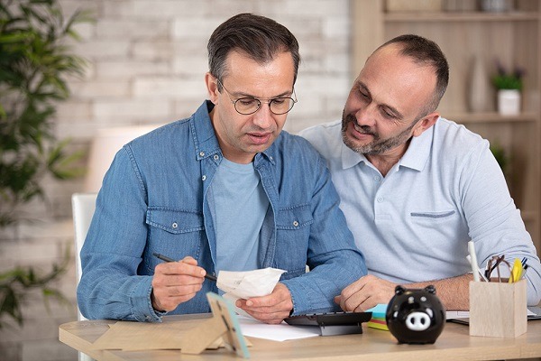 A couple looking and discussing their pension lifetime allowance